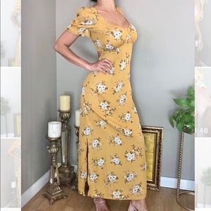 Long printed peasant backless dress